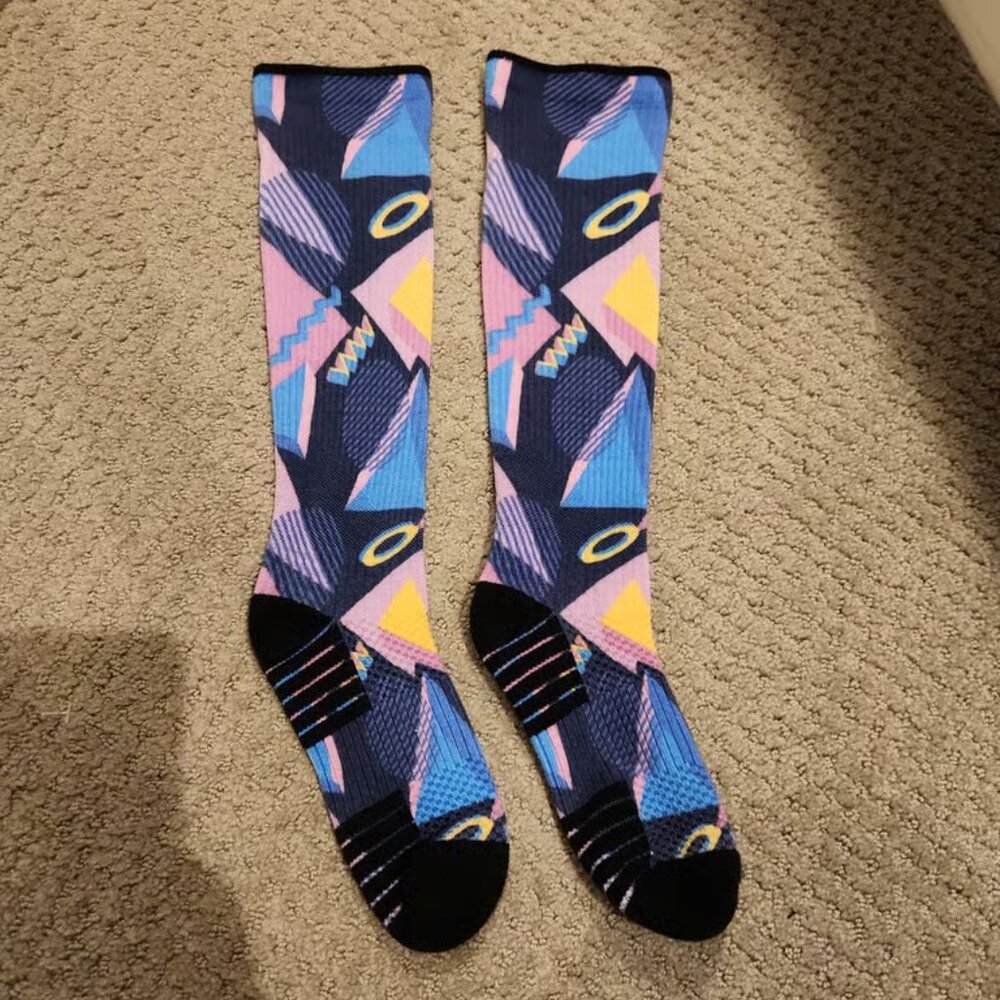 COMPRESSION SOCKS. 1980s & 1990s Nostalgia Pop Pattern LADIES MEDIUM